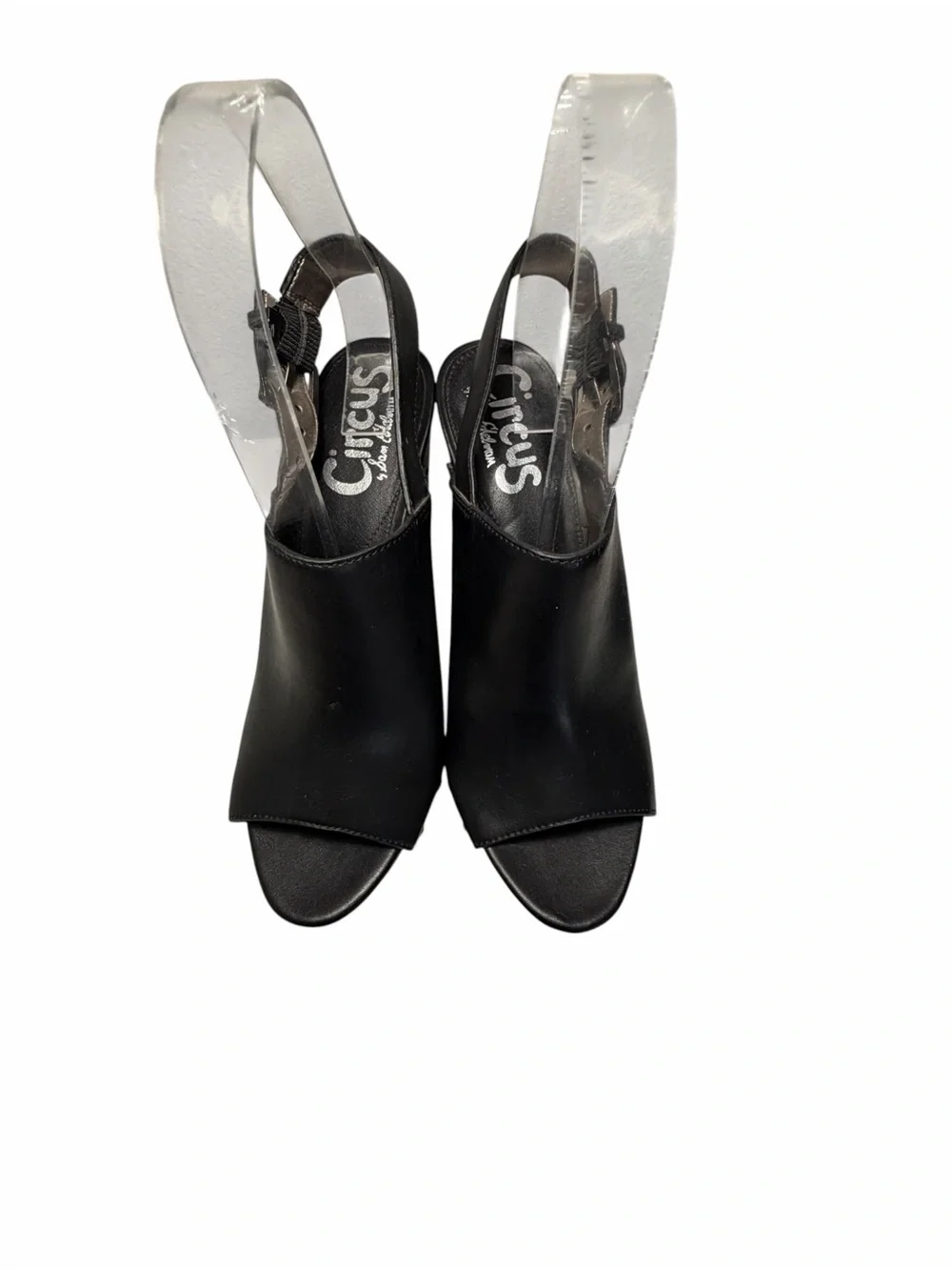 Circus by Sam Edelman Black Vegan Leather Studded Wedge Sandals Sz 8.5